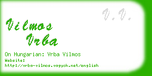 vilmos vrba business card